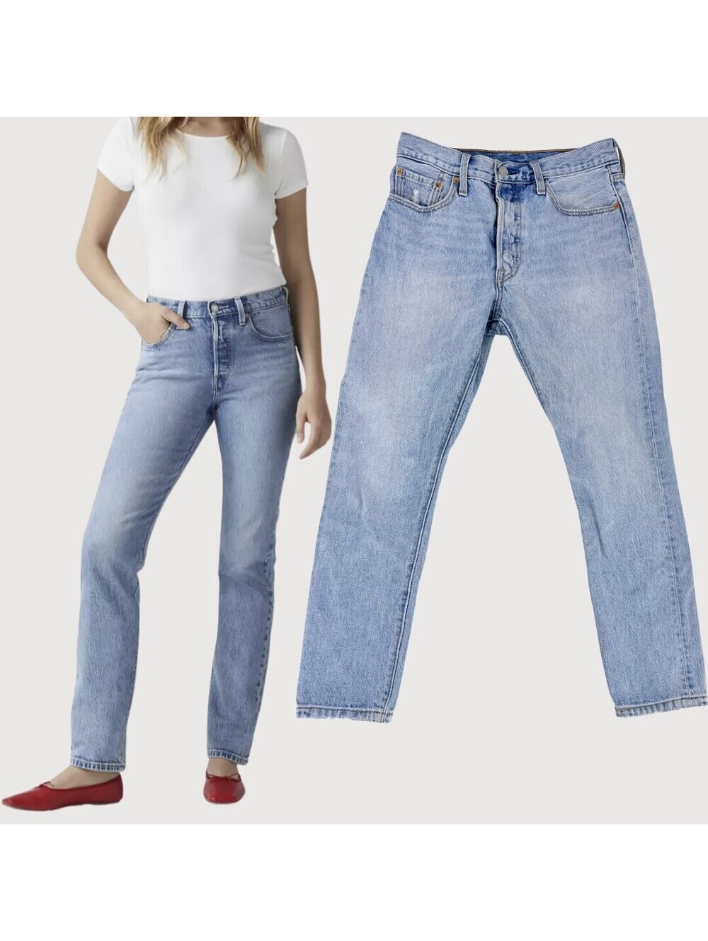 Levi's 501 Original Fit Button Fly Jeans Light Wash 28